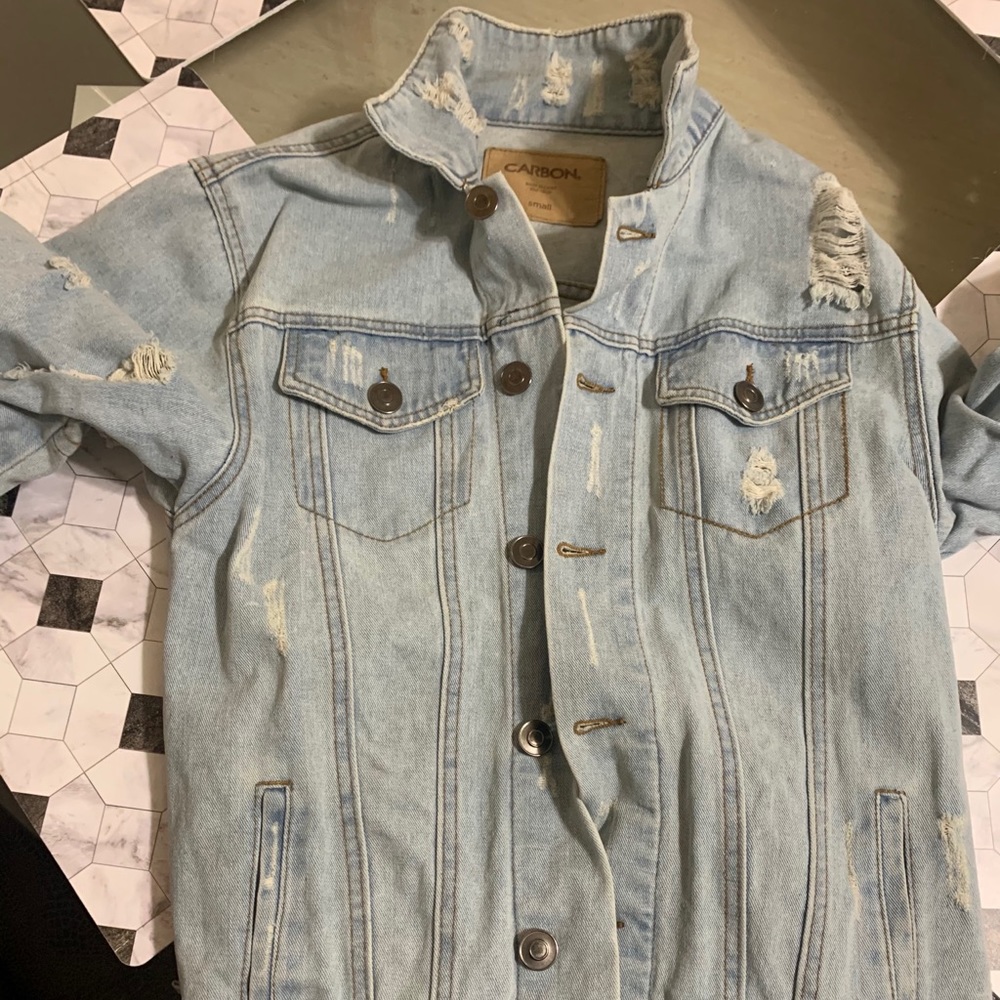 Men S Light Wash Destroy Jean Jacket!!!